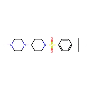 1-[1-(4-tert-butylphenyl)sulfonylpiperidin-4-yl]-4-methylpiperazine structure