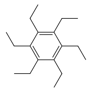Hexaethylbenzene structure