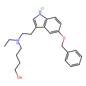 Indole, 5-benzyloxy-3-(2-(N-ethyl-N-(4'-hydroxybutyl)amino)ethyl)-, hydrochloride structure