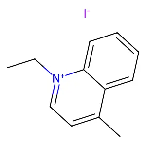 1-ethyl-4-methylquinolin-1-ium iodide structure