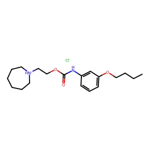 2-(azepan-1-ium-1-yl)ethyl N-(3-butoxyphenyl)carbamate chloride structure