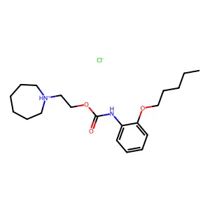 Carbanilic acid, o-(pentyloxy)-, 2-(hexahydro-1H-azepin-1-yl)ethyl ester, hydrochloride structure