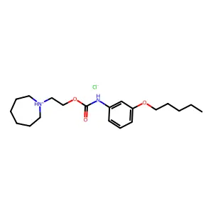 Carbanilic acid, m-(pentyloxy)-, 2-(hexahydro-1H-azepin-1-yl)ethyl ester, hydrochloride structure