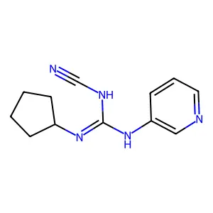 1-cyano-2-cyclopentyl-3-pyridin-3-ylguanidine structure