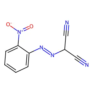 ((o-Nitrophenyl)azo)malononitrile structure