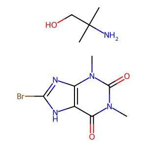 2-amino-2-methylpropan-1-ol8-bromo-1,3-dimethyl-7H-purine-2,6-dione structure