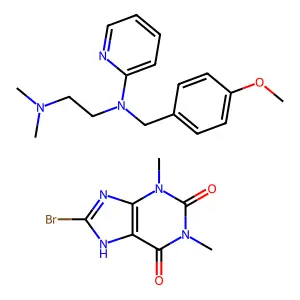 8-bromo-1,3-dimethyl-7H-purine-2,6-dioneN'-[(4-methoxyphenyl)methyl]-N,N-dimethyl-N'-pyridin-2-ylethane-1,2-diamine structure