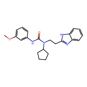 1-[2-(1H-benzimidazol-2-yl)ethyl]-1-cyclopentyl-3-(3-methoxyphenyl)urea structure