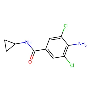 4-amino-3,5-dichloro-N-cyclopropylbenzamide structure