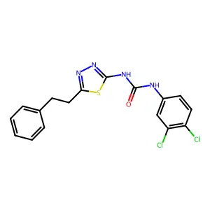 1-(3,4-dichlorophenyl)-3-[5-(2-phenylethyl)-1,3,4-thiadiazol-2-yl]urea structure