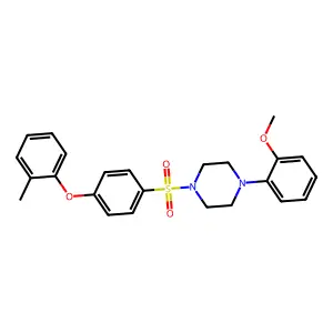 1-(2-methoxyphenyl)-4-[4-(2-methylphenoxy)phenyl]sulfonylpiperazine structure