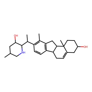 (2S,3R,5S)-2-[(1S)-1-[(3S,6aR,11aS,11bR)-3-hydroxy-10,11b-dimethyl-1,2,3,4,6,6a,11,11a-octahydrobenzo[a]fluoren-9-yl]ethyl]-5-methylpiperidin-3-ol structure