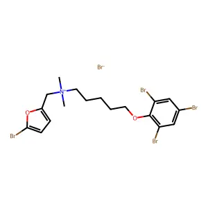 (5-bromofuran-2-yl)methyl-dimethyl-[5-(2,4,6-tribromophenoxy)pentyl]azanium bromide structure