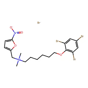 dimethyl-[(5-nitrofuran-2-yl)methyl]-[6-(2,4,6-tribromophenoxy)hexyl]azanium bromide structure