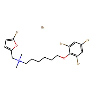 (5-bromofuran-2-yl)methyl-dimethyl-[6-(2,4,6-tribromophenoxy)hexyl]azanium bromide structure