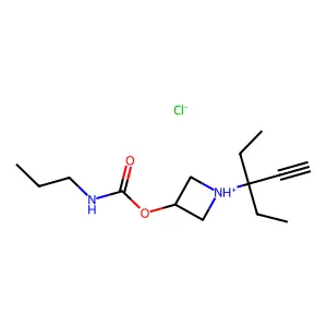 [1-(3-ethylpent-1-yn-3-yl)azetidin-1-ium-3-yl] N-propylcarbamate chloride structure