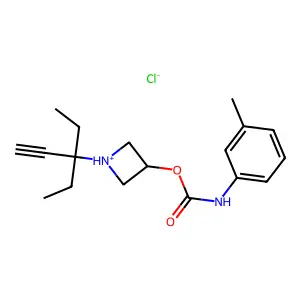 [1-(3-ethylpent-1-yn-3-yl)azetidin-1-ium-3-yl] N-(3-methylphenyl)carbamate chloride structure