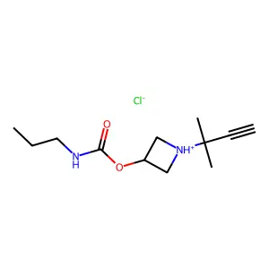[1-(2-methylbut-3-yn-2-yl)azetidin-1-ium-3-yl] N-propylcarbamate chloride structure
