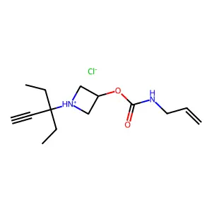 [1-(3-ethylpent-1-yn-3-yl)azetidin-1-ium-3-yl] N-prop-2-enylcarbamate chloride structure