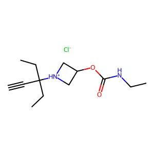 [1-(3-ethylpent-1-yn-3-yl)azetidin-1-ium-3-yl] N-ethylcarbamate chloride structure