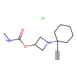 [1-(1-ethynylcyclohexyl)azetidin-1-ium-3-yl] N-methylcarbamate chloride structure