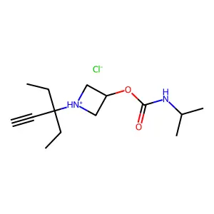 [1-(3-ethylpent-1-yn-3-yl)azetidin-1-ium-3-yl] N-propan-2-ylcarbamate chloride structure
