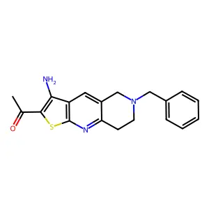 1-(3-amino-6-benzyl-5,6,7,8-tetrahydrothieno[2,3-b][1,6]naphthyridin-2-yl)ethanone structure