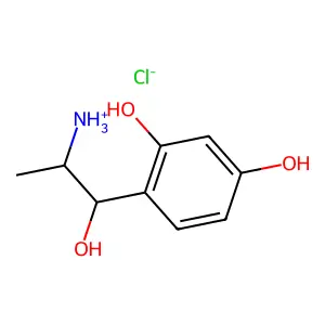 [1-(2,4-dihydroxyphenyl)-1-hydroxypropan-2-yl]azanium chloride structure