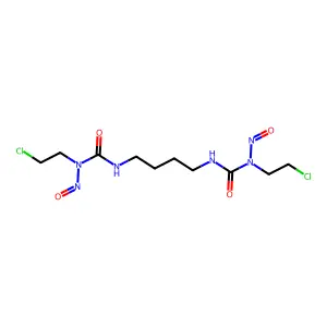 1-(2-chloroethyl)-3-[4-[[2-chloroethyl(nitroso)carbamoyl]amino]butyl]-1-nitrosourea structure