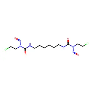 1-(2-chloroethyl)-3-[6-[[2-chloroethyl(nitroso)carbamoyl]amino]hexyl]-1-nitrosourea structure
