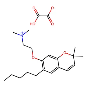 Ethanamine, 2-((2,2-dimethyl-6-pentyl-2H-1-benzopyran-7-yl)oxy)-N,N-dimethyl-, ethanedioate (2:1) structure