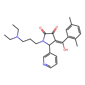 1-[3-(diethylamino)propyl]-4-(2,5-dimethylbenzoyl)-3-hydroxy-5-(pyridin-3-yl)-2,5-dihydro-1H-pyrrol-2-one structure