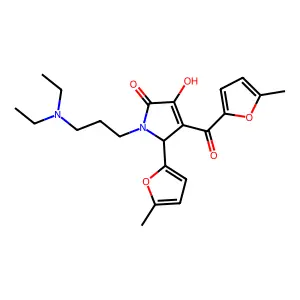1-[3-(diethylamino)propyl]-3-hydroxy-5-(5-methyl(2-furyl))-4-[(5-methyl(2-fury l))carbonyl]-3-pyrrolin-2-one structure