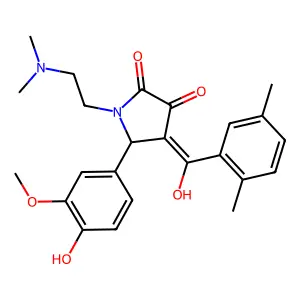 1-[2-(dimethylamino)ethyl]-4-(2,5-dimethylbenzoyl)-3-hydroxy-5-(4-hydroxy-3-methoxyphenyl)-2,5-dihydro-1H-pyrrol-2-one structure