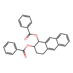 1,2,3,4-Tetrahydro-1,2-anthracenediol dibenzoate, trans- structure