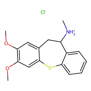 Dibenzo(b,f)thiepin-10-amine, 10,11-dihydro-2,3-dimethoxy-N-methyl-, hydrochloride structure