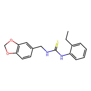 1-(1,3-benzodioxol-5-ylmethyl)-3-(2-ethylphenyl)thiourea structure