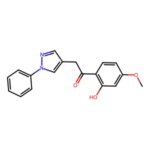 1-(2-hydroxy-4-methoxyphenyl)-2-(1-phenylpyrazol-4-yl)ethanone structure