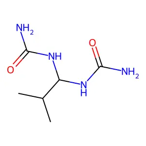 [1-(carbamoylamino)-2-methylpropyl]urea structure