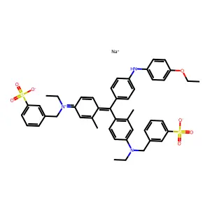 sodium 3-[[4-[[4-(4-ethoxyanilino)phenyl]-[4-[ethyl-[(3-sulfonatophenyl)methyl]azaniumylidene]-2-methylcyclohexa-2,5-dien-1-ylidene]methyl]-N-ethyl-3-methylanilino]methyl]benzenesulfonate structure