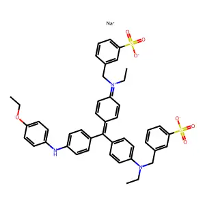sodium 3-[[4-[[4-(4-ethoxyanilino)phenyl]-[4-[ethyl-[(3-sulfonatophenyl)methyl]azaniumylidene]cyclohexa-2,5-dien-1-ylidene]methyl]-N-ethylanilino]methyl]benzenesulfonate structure