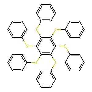 1,2,3,4,5,6-hexakis(phenylsulfanyl)benzene structure