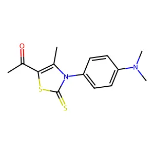 1-[3-[4-(dimethylamino)phenyl]-4-methyl-2-sulfanylidene-1,3-thiazol-5-yl]ethanone structure