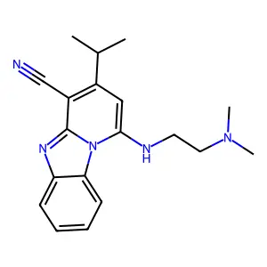 1-[2-(dimethylamino)ethylamino]-3-propan-2-ylpyrido[1,2-a]benzimidazole-4-carbonitrile structure