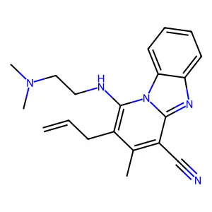 1-[2-(dimethylamino)ethylamino]-3-methyl-2-prop-2-enylpyrido[1,2-a]benzimidazole-4-carbonitrile structure