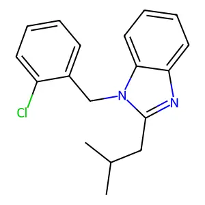1-[(2-chlorophenyl)methyl]-2-(2-methylpropyl)benzimidazole structure