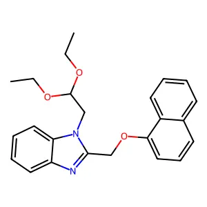 1-(2,2-diethoxyethyl)-2-(naphthalen-1-yloxymethyl)benzimidazole structure