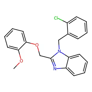 1-[(2-chlorophenyl)methyl]-2-[(2-methoxyphenoxy)methyl]benzimidazole structure