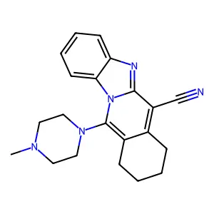 11-(4-methylpiperazin-1-yl)-7,8,9,10-tetrahydrobenzimidazolo[1,2-b]isoquinoline-6-carbonitrile structure