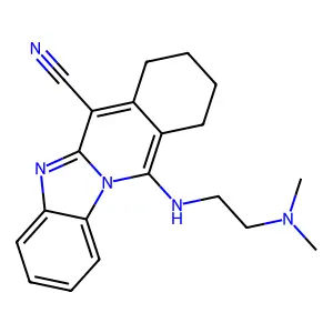 11-{[2-(dimethylamino)ethyl]amino}-7,8,9,10-tetrahydrobenzimidazo[1,2-b]isoquinoline-6-carbonitrile structure